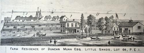 Engraving of Residence of Duncan Munn