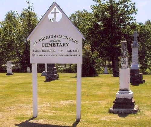 Sign on cemetery grounds