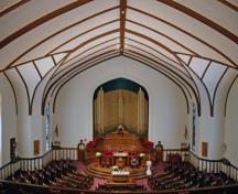 Interior view of  Westminster United Church, Winnipeg, 2007; Historic Resources Branch, Manitoba Culture, Heritage and Tourism, 2007