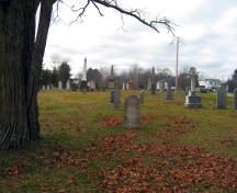 This image shows the old part of the cemetery; Village of Gagetown