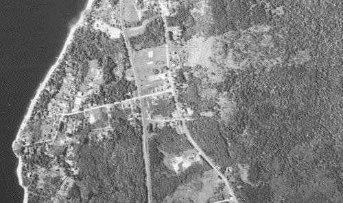 Aerial view of Pamdenec, 1945