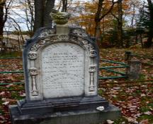 Gravemarker of Shubel Stevens and his wife Elizabeth.; Grand Bay-Westfield