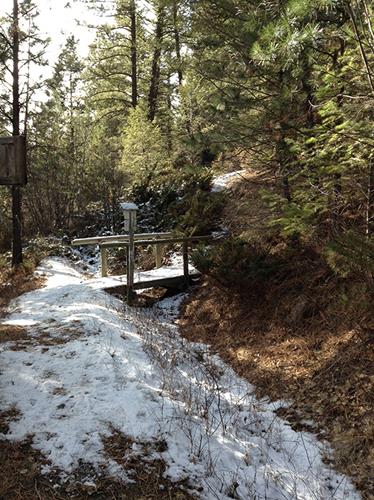 Wildhorse Creek Historic Site ditch and footbridge