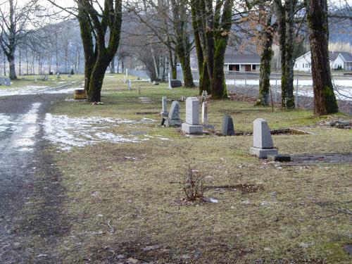 Grave markers in Cemetery.