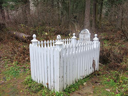 Gravesite with picket fence