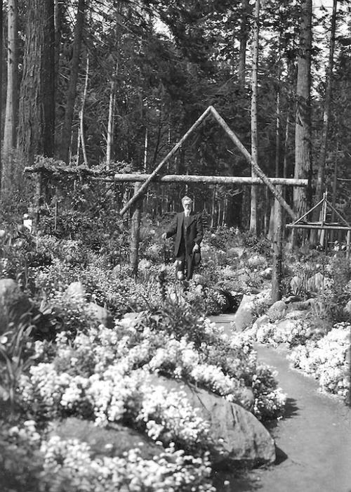 John Montgomery, creator of rock garden, circa 1920