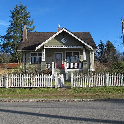 Front elevation of Whitehead residence from 205 Street, 2017