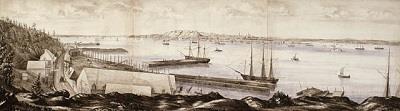 Watercolor of the Davie shipyard, ca. 1847-1849