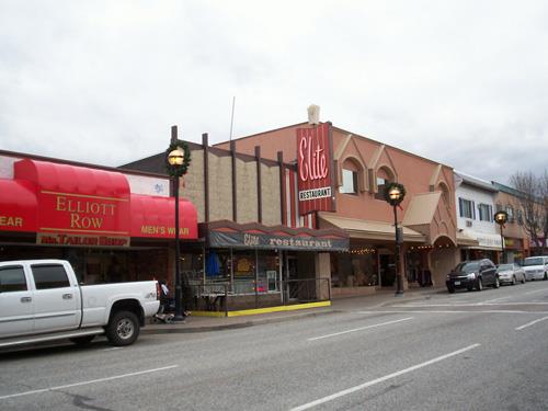 Exterior oblique view of building and neon sign, 2007