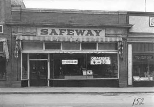 Historic exterior front view of Safeway store, c.1930