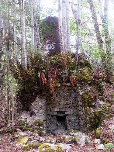 Exterior view of lime kiln, 2015